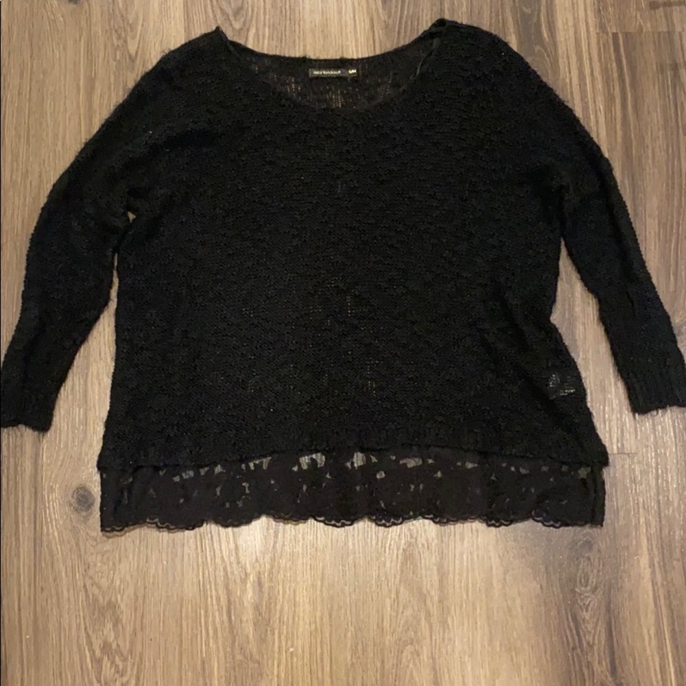 Sweater with Lace bottom trimming